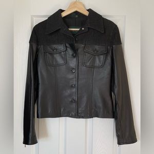 Danier Leather / Denim Jean Jacket, Black, Women’s Size XS ( US 6-8 )